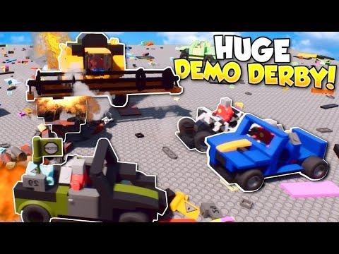 HUGE DEMOLITION DERBY - Brick Rigs Multiplayer Gameplay - Lego Demolition Derby & Race Challenge