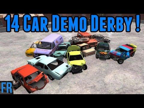 BeamNG Drive - 14 Car Demo Derby !