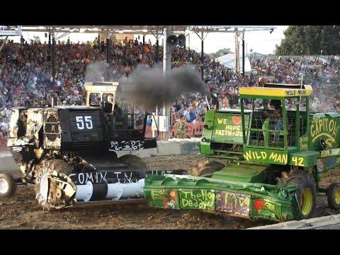 2014 Lorain County Fair Demolition Derby Heat 3 Heavyweight Combines